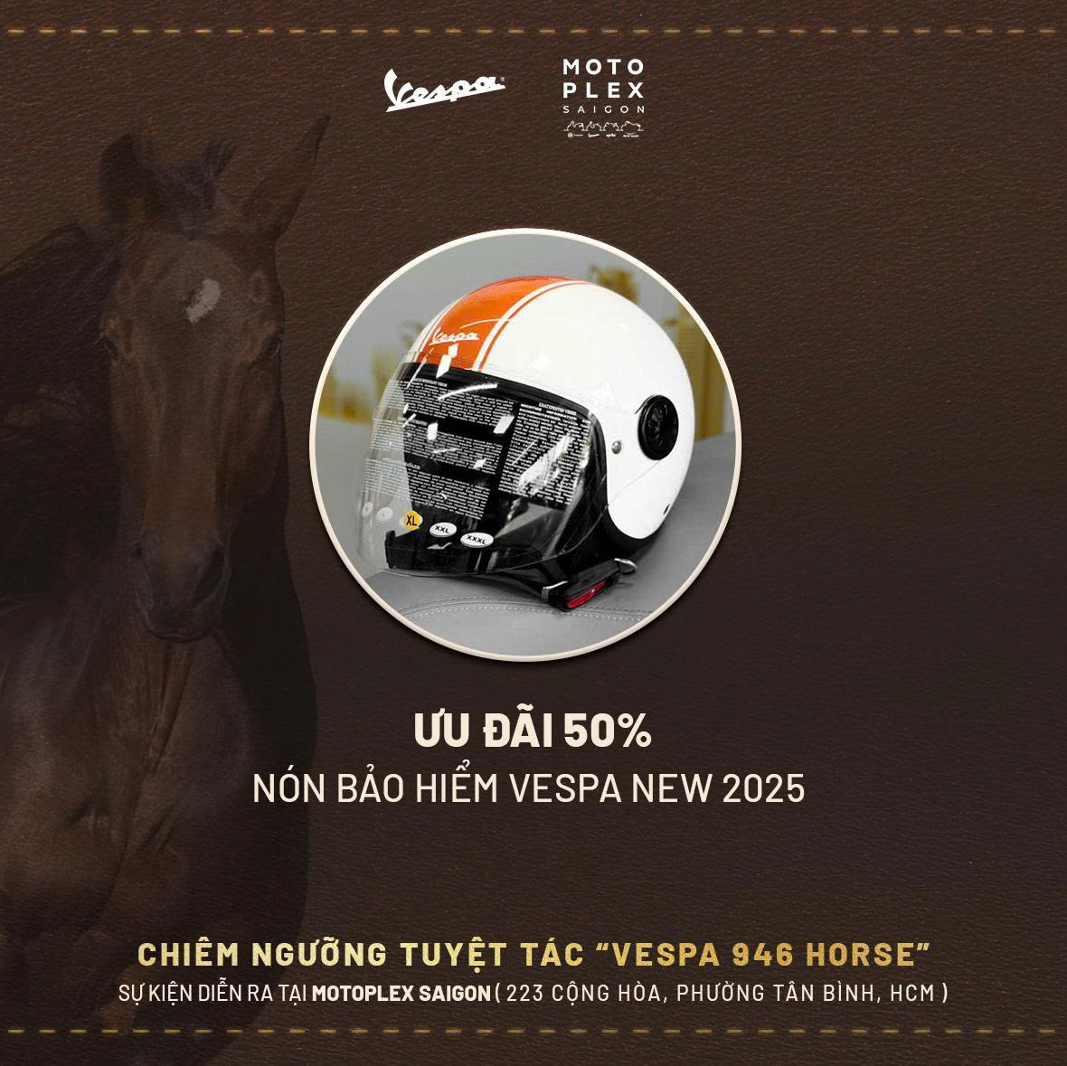 GIẢM 50% NÓN BẢO HIỂM 3/4: VESPA ORANGE, BEIGE, PIAGGIO&hellip;