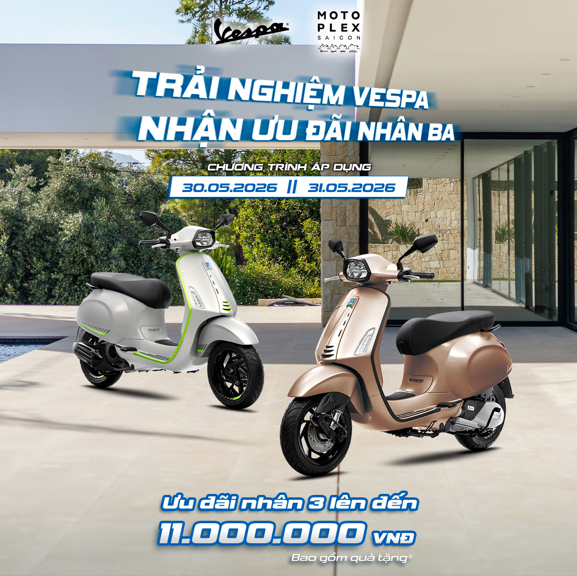 Trãi nghiệm Vespa/Piaggio, nhận ưu đãi nhân 3, tổng giá&hellip;