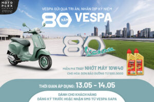 Miễn phí thay nhớt máy và Giảm 20% phụ kiện từ 13.05 đến 14.05.2026