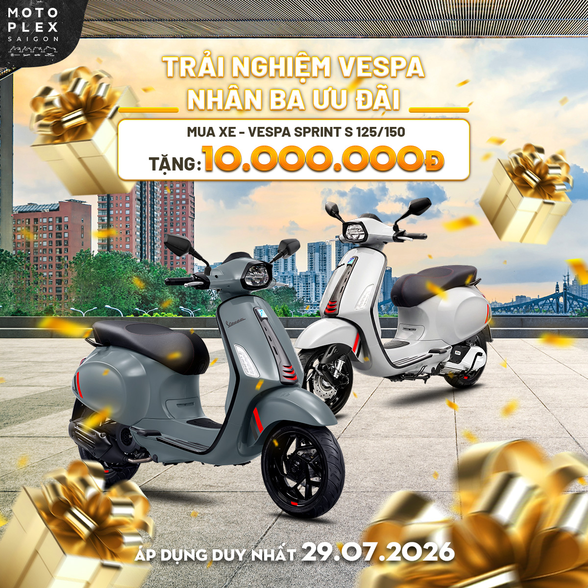 🎁 Tặng Voucher 10.000.000Đ khi mua Vespa Sprint S125/150.